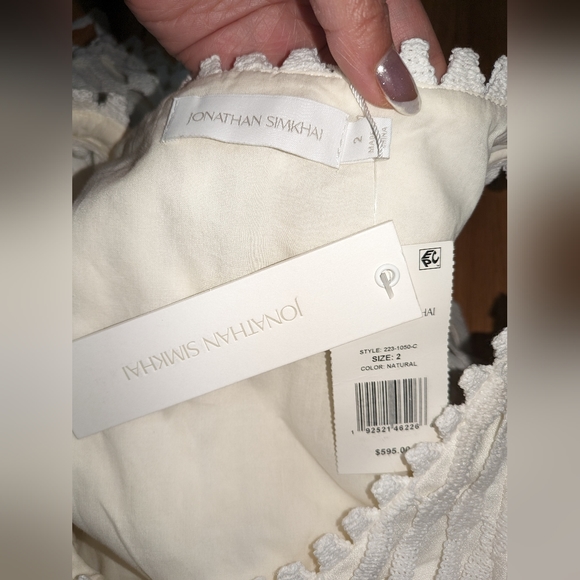 6. NWT JONATHAN SIMKHAI JANETTE COTTON MESH MIDI DRESS - Picture 10 of 12